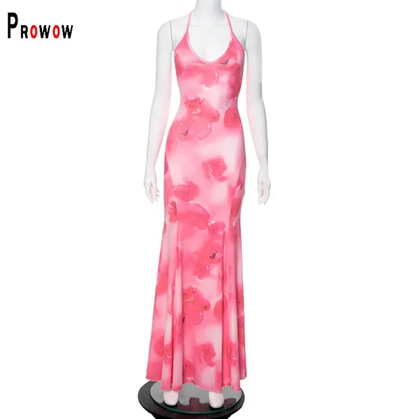 Pink Floral Dress: Sexy Maxi Summer Party Wear for Women - Image 4
