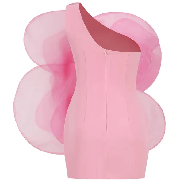 Pink Floral Dress: Sexy Off-Shoulder Mini Party Dress - Image 6