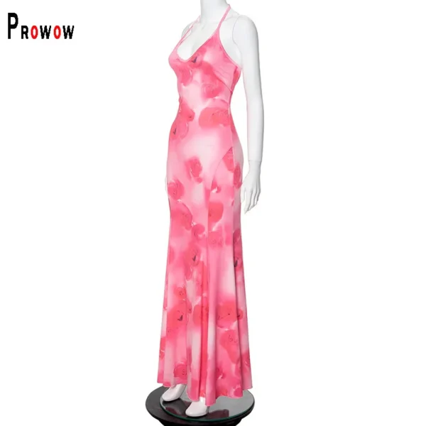 Pink Floral Dress: Sexy Maxi Summer Party Wear for Women - Image 5