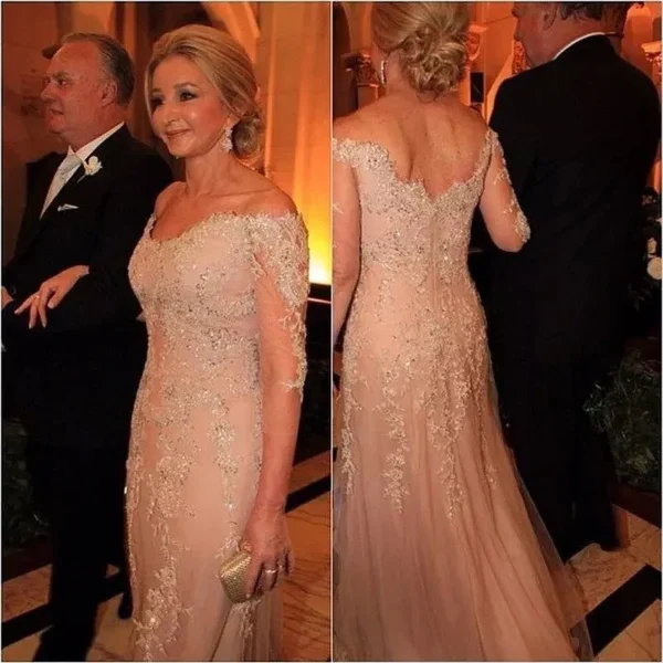 Pink Floral Dress: Lace Mermaid Mother of the Bride Gown