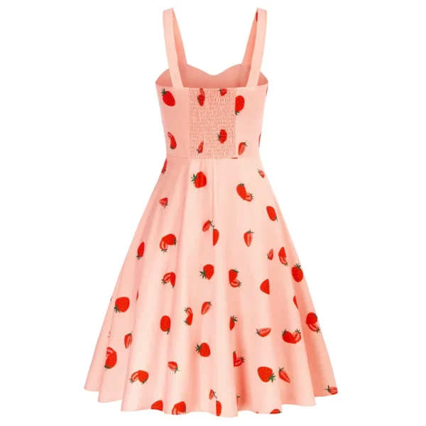 Pink floral dress, sleeveless, ruched, A-line, flowy, cute summer midi - Image 5