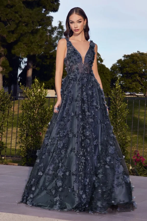 Pink Floral Dress: Vintage Lace Evening Gown with Sequins - Image 2